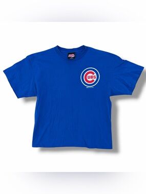 Vintage 2005 Stitches Chicago Cubs Logo T-Shirt Size XL Blue MLB Y2K